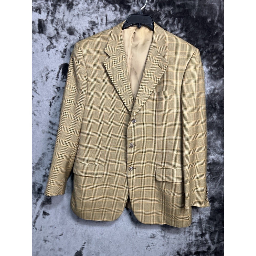 Ravazzolo Italy Wool Cashmere Blazer‎ Men's 54L Glen Plaid Luxury Blazer